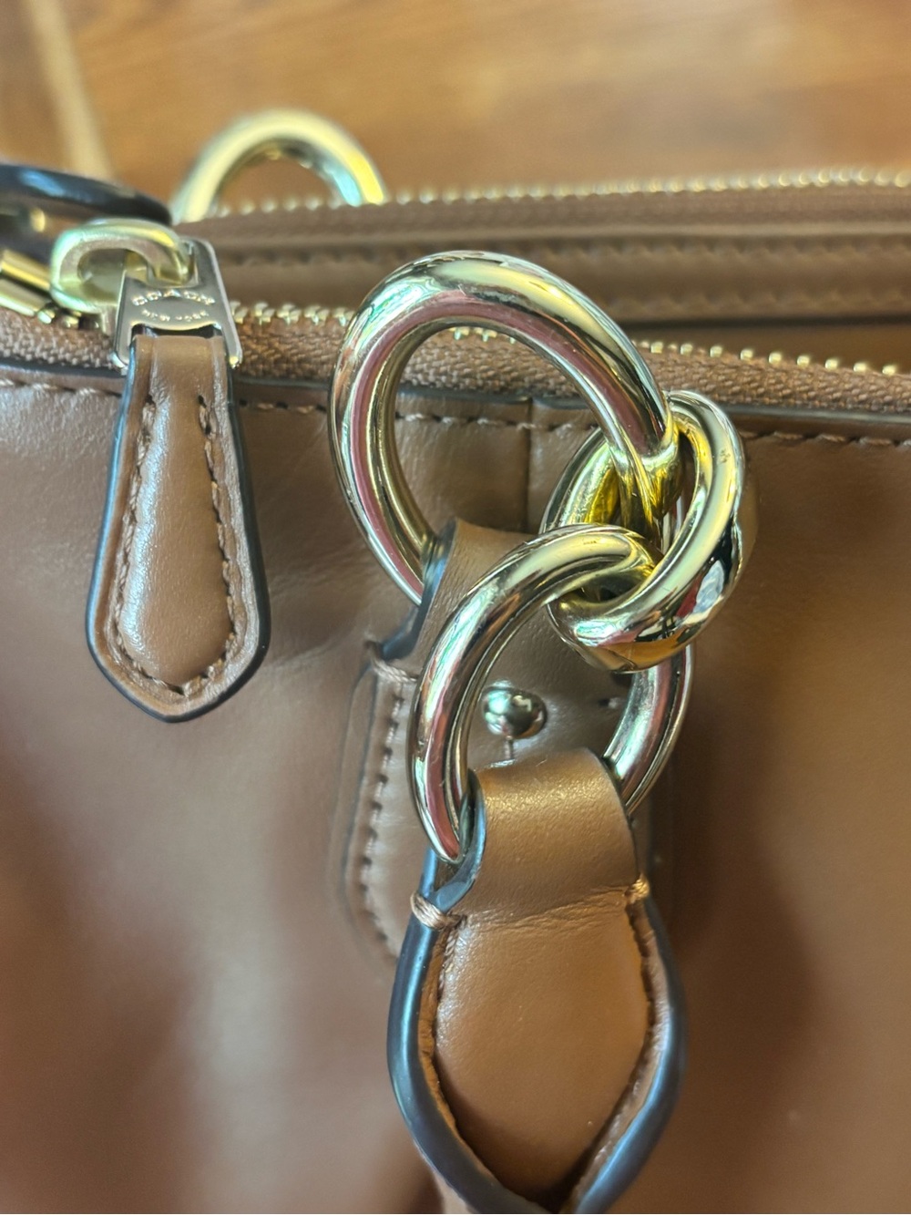 Coach Colette F33447 Saddle Leather Carryall Satchel Gold Hardware - Picture 6 of 15